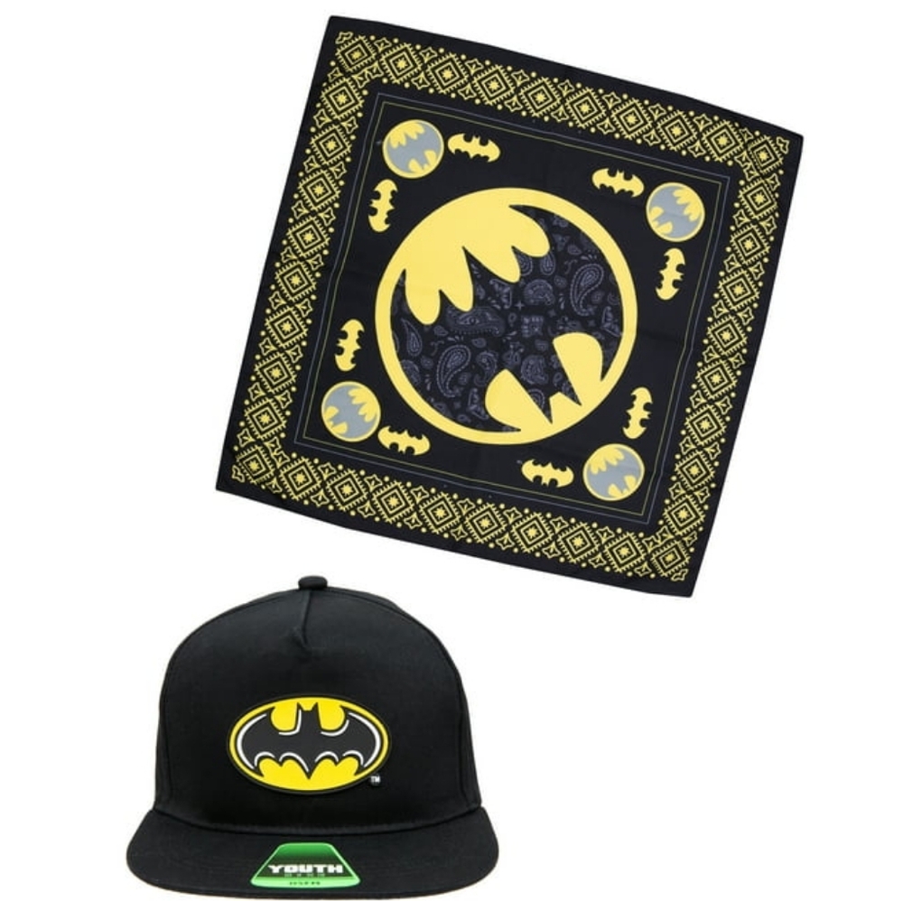Kids Batman Baseball Style Cap & Bandana Set